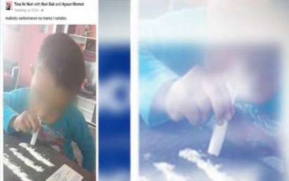 Скандална снимка на дете, смъркащо кокаин, взриви социалните мрежи