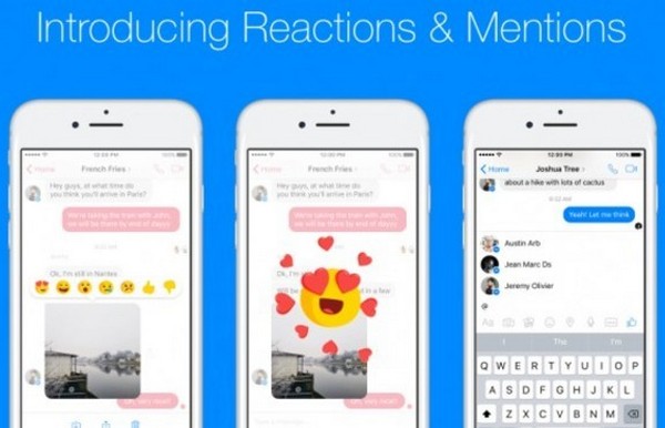 Нови функции във Facebook Messenger: Споменаване на човек и реакции