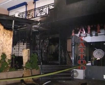 Мъже с качулки запалиха ресторанта, в който беше прострелян Митьо Очите