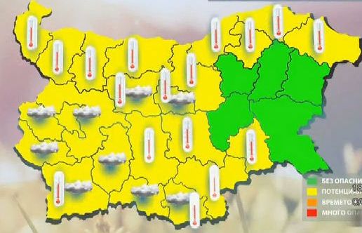 Жълт код заради жегата в 18 области
