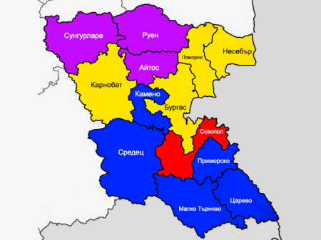 Как се промени картата на Бургаска област след вота (ОБНОВЕНА)