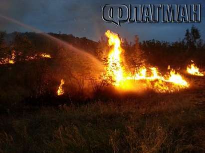 Огромен пожар опустошава гората югоизточно от село Маринка, стихията се разраства (СНИМКИ)