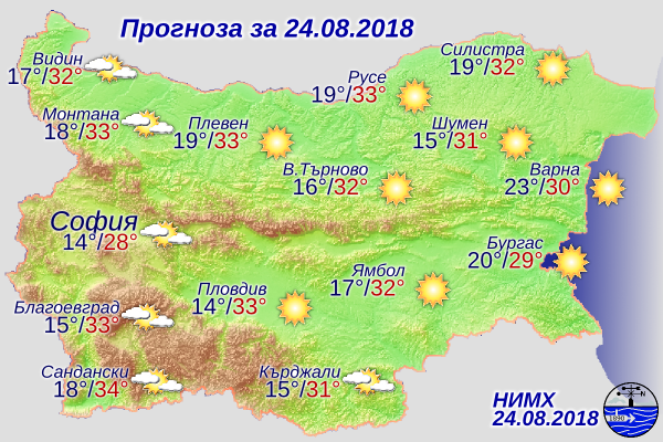 Времето днес остава слънчево, вижте прогнозата на синоптиците