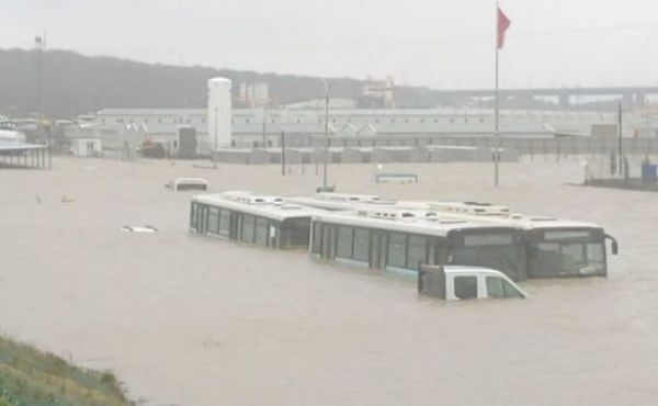 Новото летище в Истанбул под вода