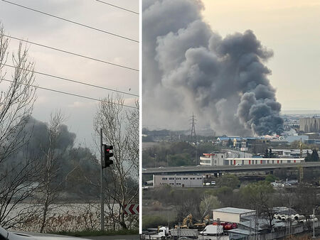 Извънредно! Огромен пожар гори в индустриалната зона на Бургас (СНИМКИ)