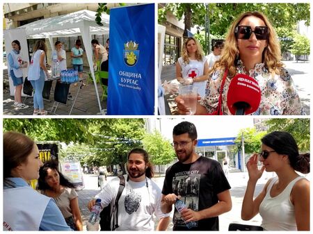 В най-горещия ден на годината: Доброволци раздадоха 150 литра минерална вода в центъра на Бургас