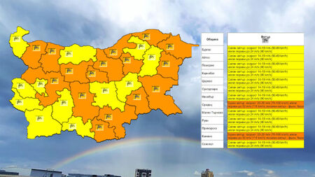 Оранжев код за силен вятър в Бургас