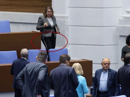 По този начин изглеждаше Наталия Киселова по време на пропадналото парламентарно заседание в петък
